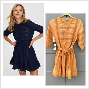 Aritzia Sunday Best Soraya Dress Eyelet Puff Sleeve Dress Size small